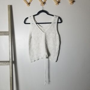 JESSICA SIMPSON CROCHET WHITE TANK SIZE MEDIUM